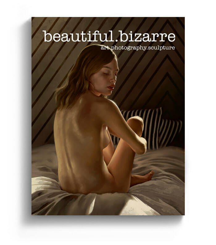 Aaron Nagel figurative realism painting on the cover of Beautiful Bizarre art magazine