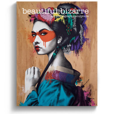 Fin Dac street art painting on the cover of Beautiful Bizarre art magazine