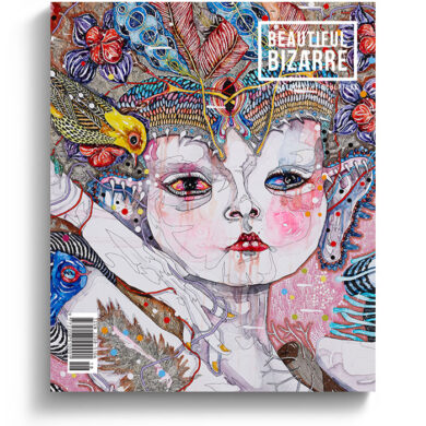 Australian artist Del Kathryn Barton surreal figurative painting on the cover of Beautiful Bizarre art Magazine
