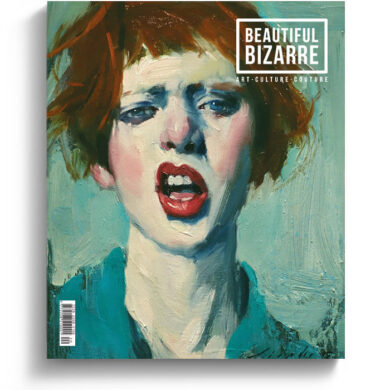 Malcolm Liepke figurative painting on the cover of Beautiful Bizarre art magazine