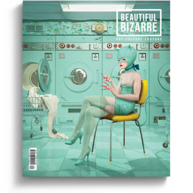 Ray Caesar surreal digital art on the cover of Beautiful Bizarre Magazine