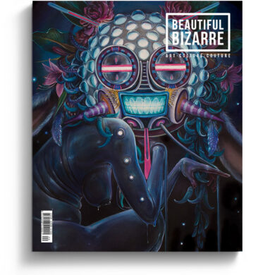 Hannah Yata surreal painting on the cover of the cover of Beautiful Bizarre Magazine