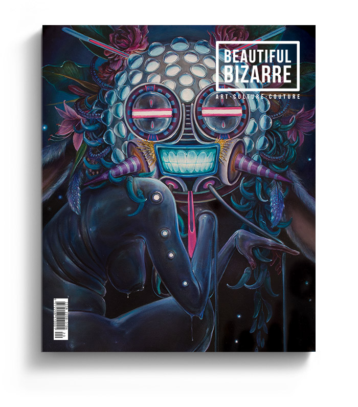 Hannah Yata surreal painting on the cover of the cover of Beautiful Bizarre Magazine
