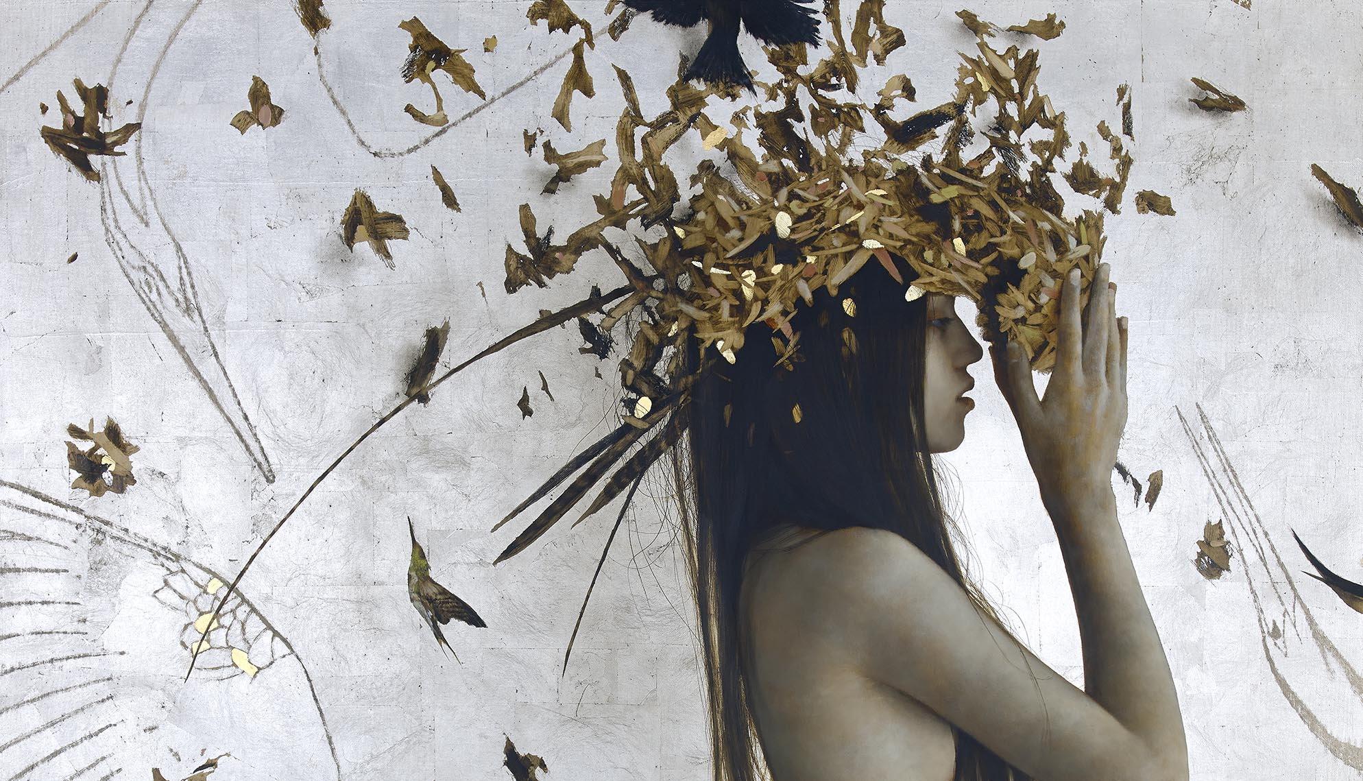 Brad Kunkle figurative painting on the cover of beautiful bizarre art magazine issue 27